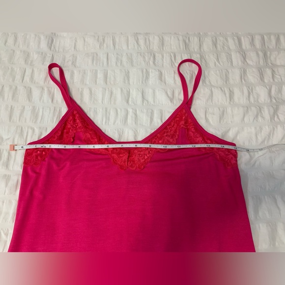 NWOT Aratta Lace-Trim Hot Pink Slip Dress with Adjustable Straps - Picture 10 of 16